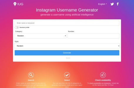 Ins 用户名生成器